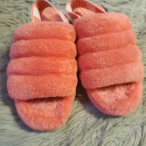 Furry Ugg slides